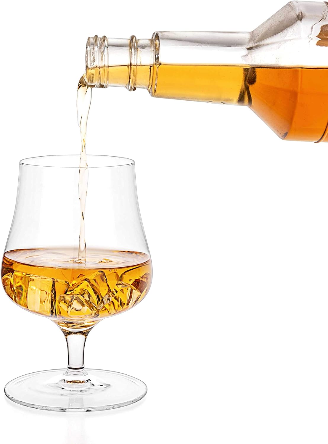 Luxbe Brandy Whiskey Crystal Glasses Snifter, Set of 2 Handcrafted