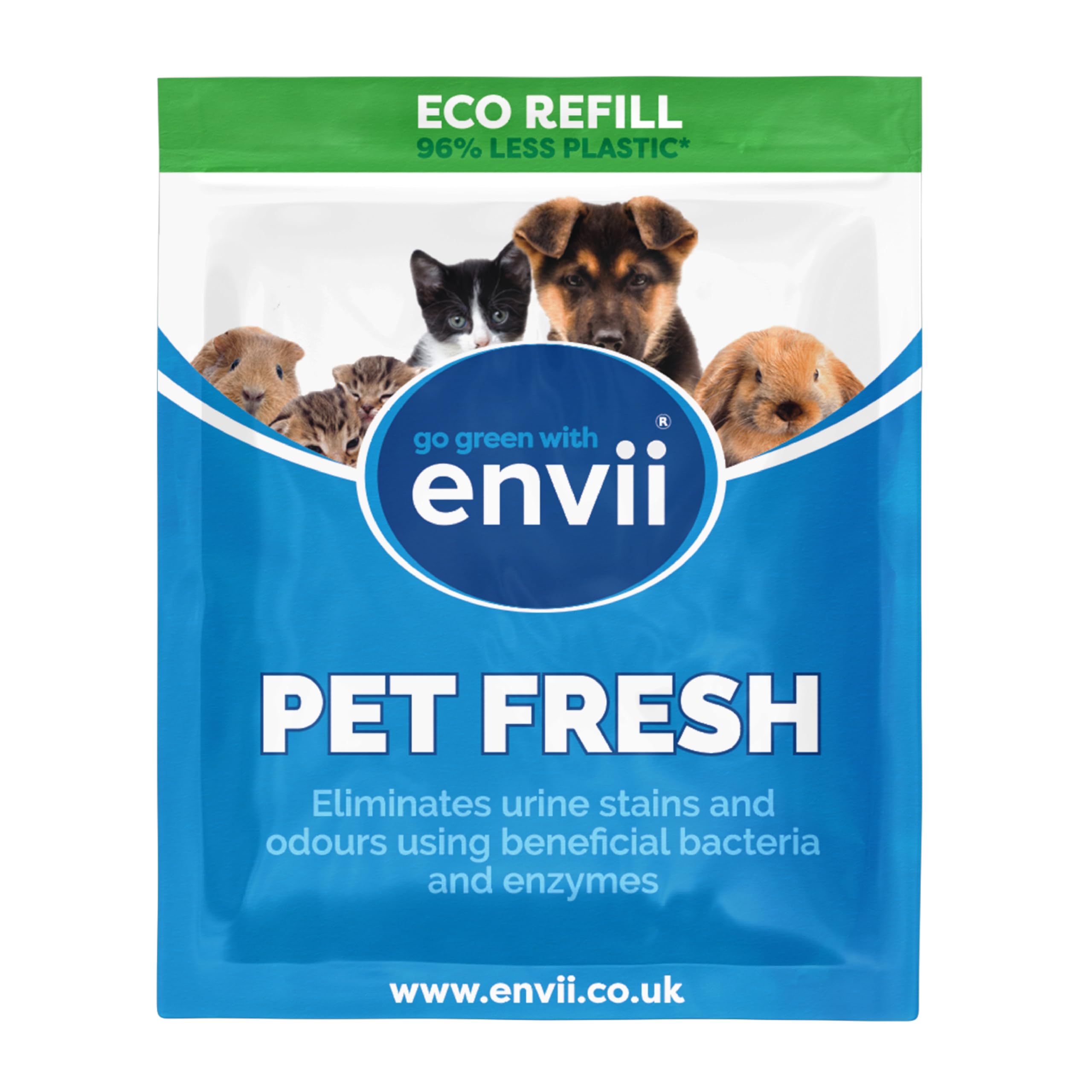 Envii Pet Fresh – Effective Pet Urine Stain & Odour Remover, Strong Enzyme Cleaner & Natural Deodoriser for Dog & Cat Urine, Faeces & Stains – Refill
