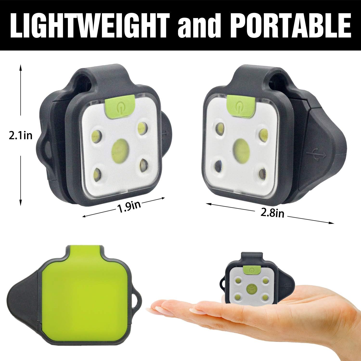 HOKOILN Outdoor Night Running Lights, 2Pack LED Running Lights for Runners with Rechargeable Battery for Camping, Hiking, Running, Jogging, Outdoor Adventure: Sports & Outdoors