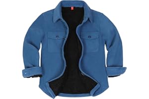 ThCreasa Boys Warm Sherpa Lined Buffalo Plaid Fleece Button Down Shirt Jacket