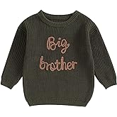 CHAUKAREAUL Big Brother Little Brother Matching Outfit Toddler Baby Boy Sweatshirt Letter Embroidery Shirt Winter Clothes