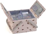 Hobby Gift Large Sewing Box Twin Lid with Handle Cotton Basket Bees 25x25x17cm view 6