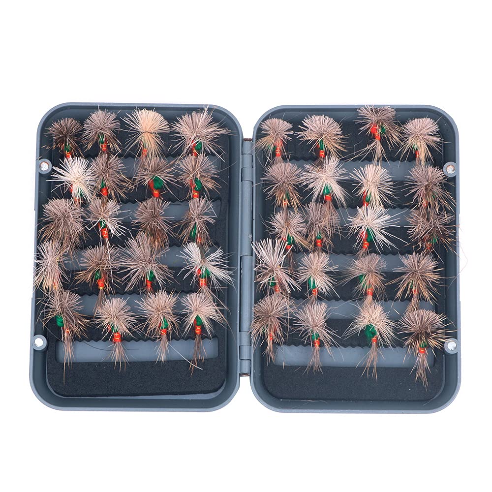 ANCLLO 40Pcs Fly Fishing Flies Kit with Waterproof Fly Box for Trout Fishing