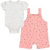 Disney Winnie the Pooh Mickey Mouse Minnie Mouse Baby Bodysuit and Short Overalls Outfit Set Newborn to Infant