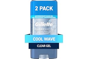 Gillette Clear Gel Antiperspirant and Deodorant for Men Cool Wave, 108g (Pack of 2)