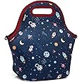 VASCHY Lunch Box Bag for Kids, Neoprene Insulated Lunch Tote with Detachable Adjustable Shoulder Strap in Cute Astronaut