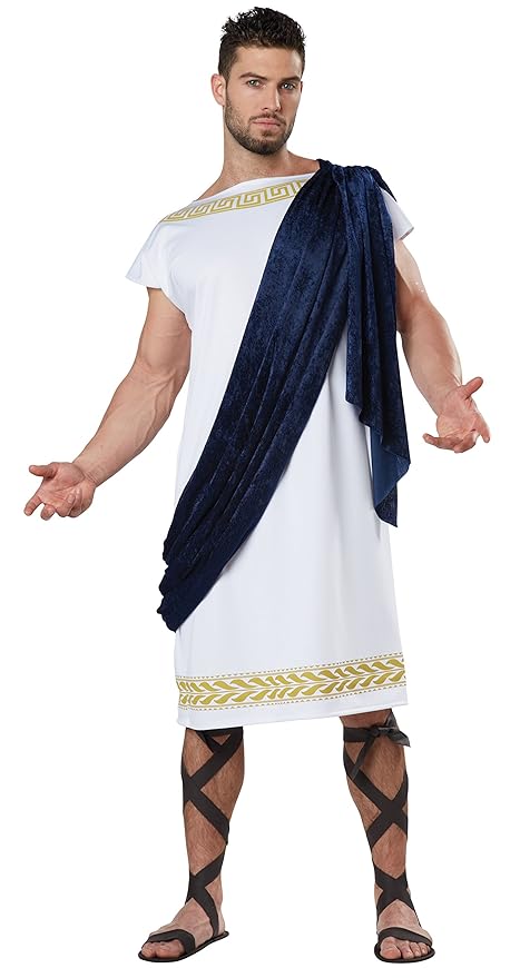 California Costumes Grecian Toga Fancy Dress Costume Mens Adult Medium 40 42 Amazon In Clothing Accessories