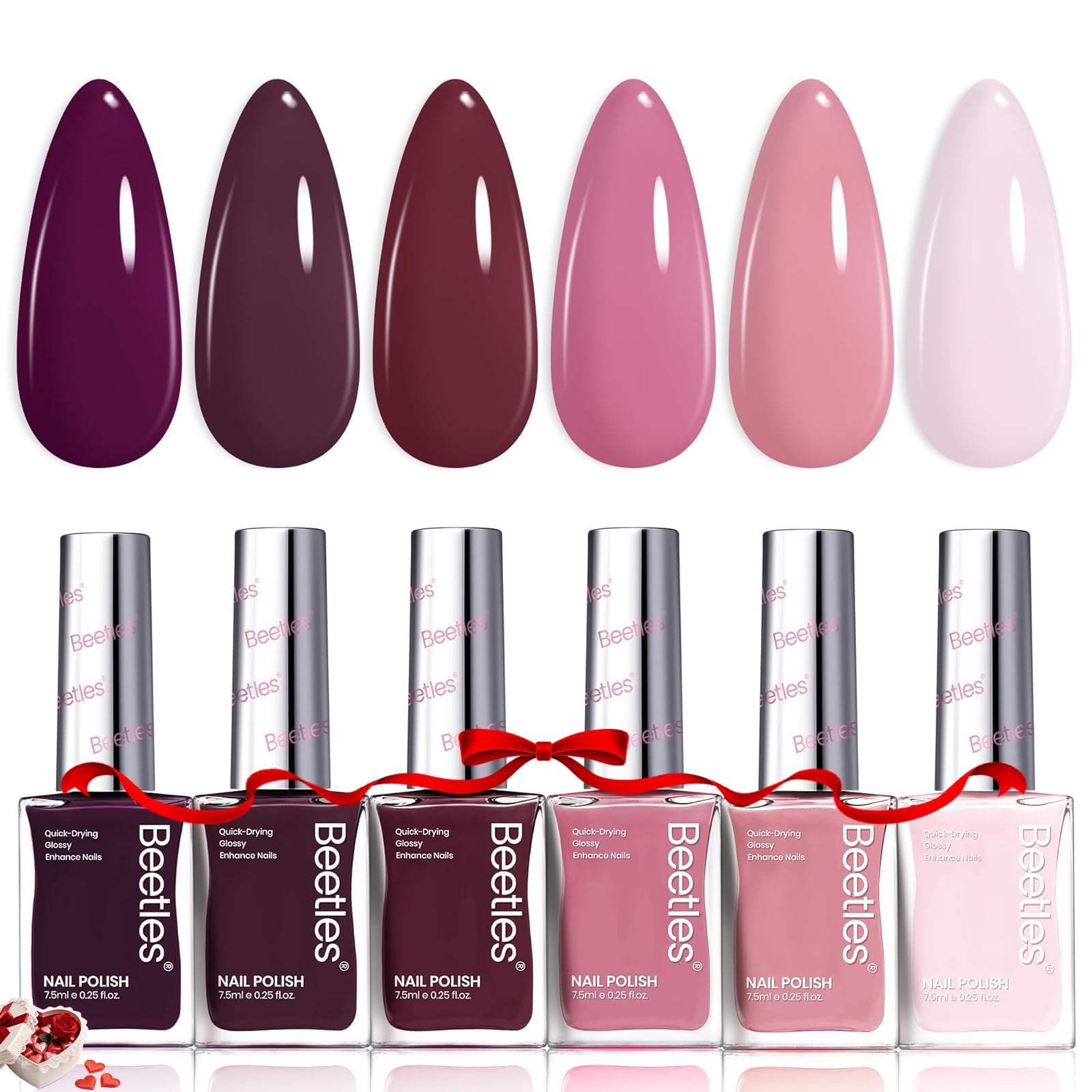 Photo 1 of ***FACTORY SEALED***Beetles Pink Nail Polish Set - Twilight Rose, 6 Colors Pink Nail Polish Quick Dry Set, Long-Lasting Spring Nails, Salon Manicure for DIY Spring Nails - Gifts for Her
