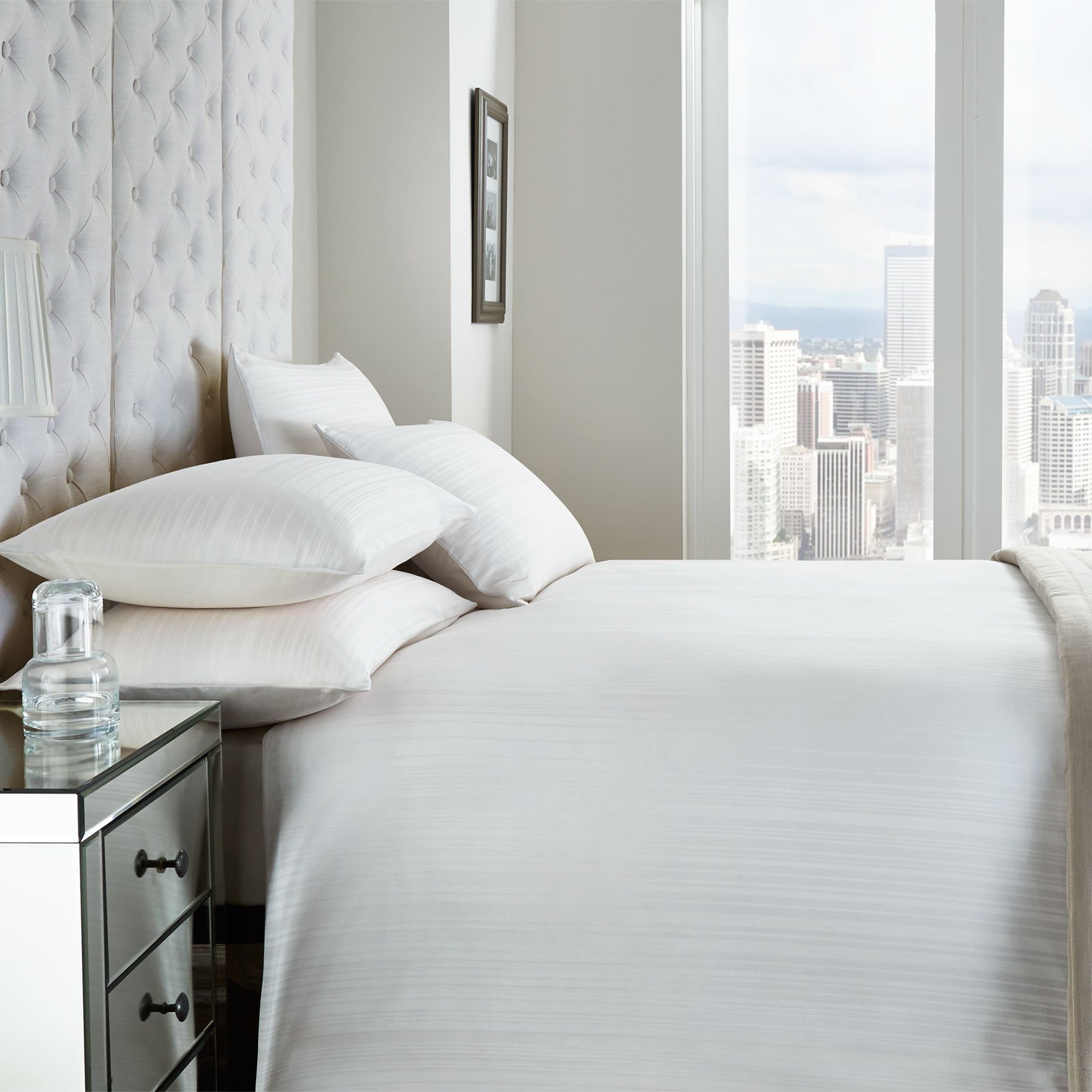 Just Contempo 200 Thread Count Cotton Duvet Cover Set, Single, Cream