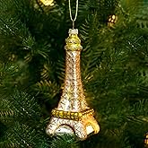Amanman Glass Christmas Ornaments 2024, Eiffel Tower Christmas Ornaments Blown Glass Ornaments for Christmas Tree Decorations (Brown)