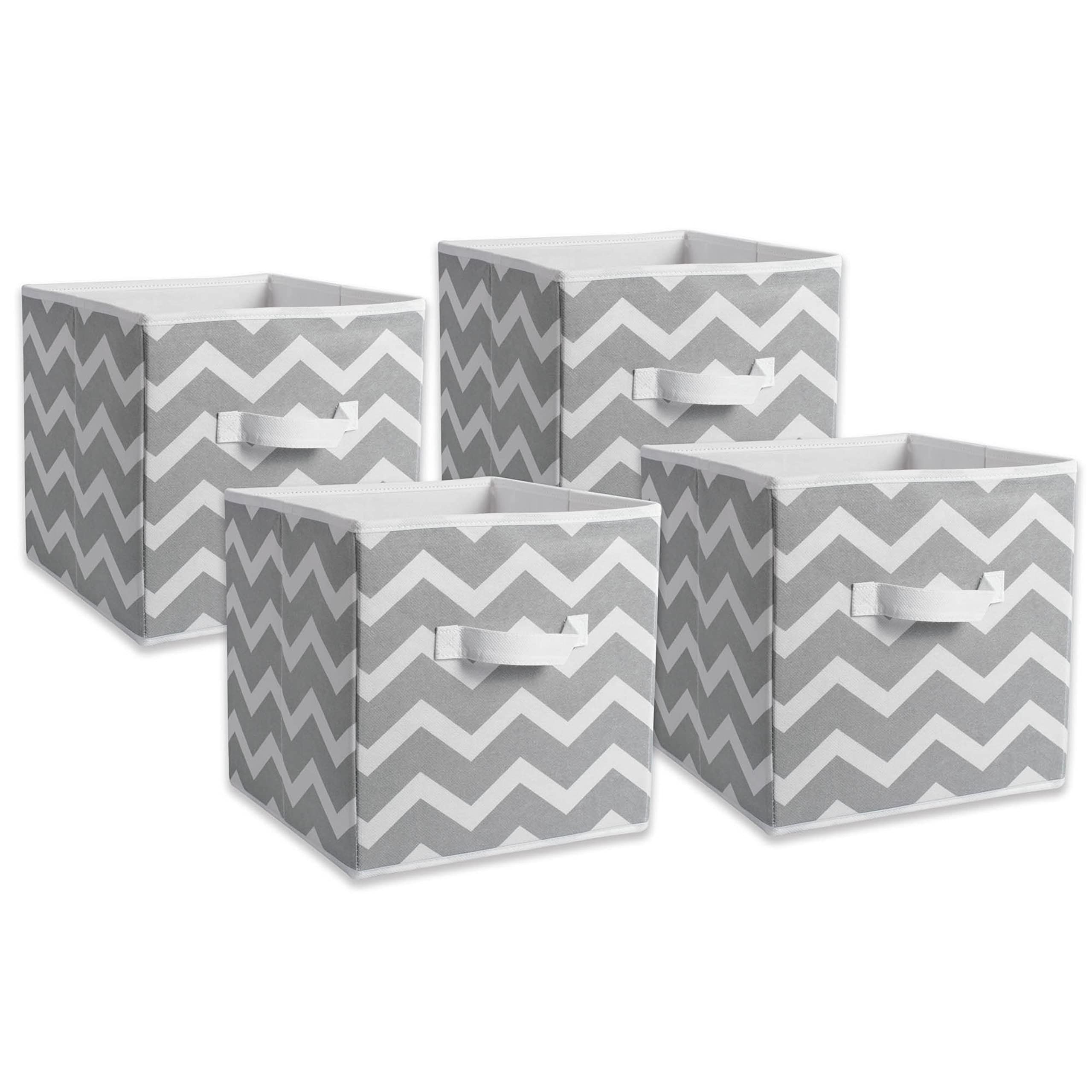 DII Foldable Fabric Storage Containers (Set of 4), Small (4), Gray, 4 Count