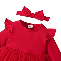 SOBOWO Infant Red Dress Baby Dress Red Baby Girl