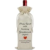 Pregnancy Announcement Gift for Grandparents Wine Bag Baby Reveal Gifts for Grandparents New Baby Gifts Ideas Wine Bottle Decoration Bag Baby Shower Party Gift Wine Accessories Gifts for Wine Lovers