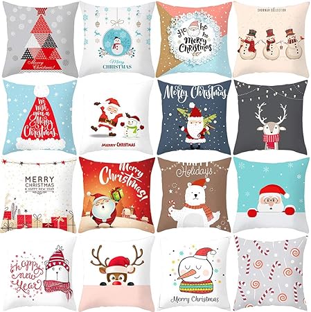 Immagini Pupazzo Di Neve Natale.Federa Per Decorazioni Natalizie Albero Di Natale Fiocco Di Neve Pupazzo Di Neve Natale Cuscino Per