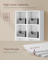 VASAGLE 8-Cube Bookcase 30x65.5x129.5 cm White LBC24WT Storage Display Unit view 5