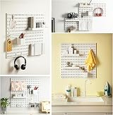 Keepo Pegboard Modular Hanging Wall Organizer Kit White 22"x22" Crafts Storage view 7