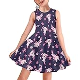 OZELANSAY Girls Summer Dress Sleeveless Swing Skater Dresses Casual Funny Print Cute Outfits Party
