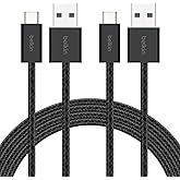 Belkin USB A to USB C Cable 2-Pack, 6.6ft, 15W - Type C Charger, iPhone Charger Cord, Soft, Braided, Flexible for iPhone 16 &