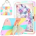 TOMORRY for iPad (A16) 11th Generation 11 Inch 2025/iPad 10th Generation Case 10.9 Inch 2022 with Tempered Glass Screen Protector,Unicorn Stand,Shoulder Strap,for iPad 10 Case Kids (Colourful Rose)