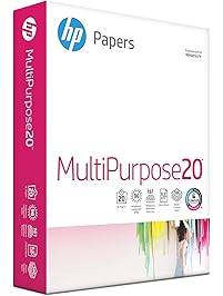 HP Printer Paper, Multipurpose20, 8.5 x 11, Letter, 20lb, 96 Bright, 500 Sheets / 1 Ream (212500R) Made In The USA