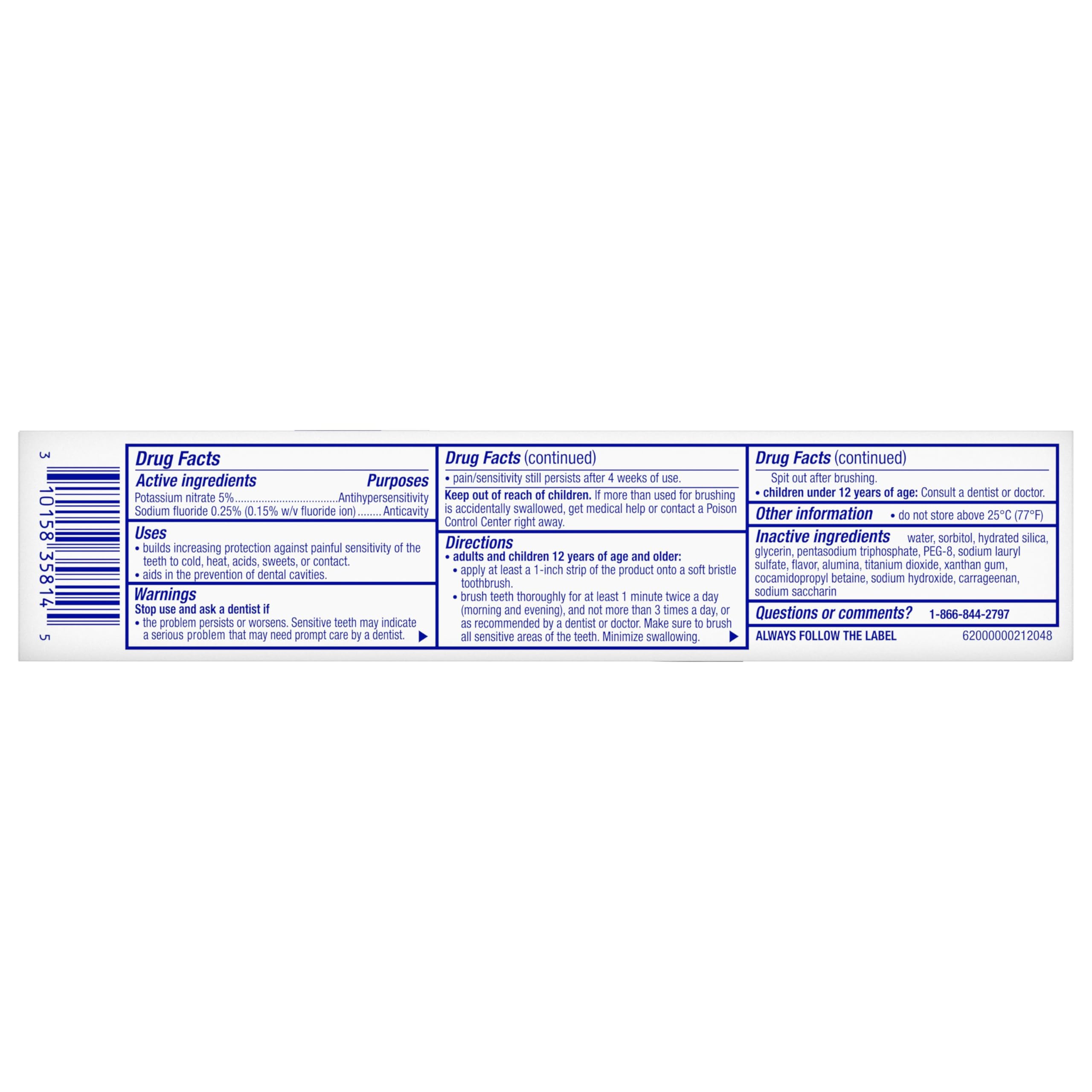 Sensodyne Clinical White Toothpaste Clinically Proven Whitening for Sensitive Teeth, Stain Protector, 3.4 oz x 3
