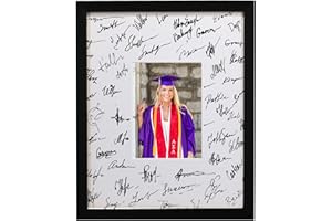 GraduatePro 11x14 Graduation Signature Board Picture Frame with 5x7 Mat for Wedding Birthday Guest Book Signing, Black with O