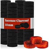MAQIHAN 50PCS Incense Charcoal Briquettes - Quick Light Charcoal Dicsc | Charcoal Tablets for Copal, Resin, Incense, Bakhoor Burner, Instant Fire, Grilling Ready, Coals supplies for Ritual Use