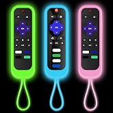 [3Pack] Climberer Remote Case Cover Compatible with TCL/Hisense roku TV |Sharp Roku TV | Roku Express 4K+，Glow in The Dark Makes it Easy to find