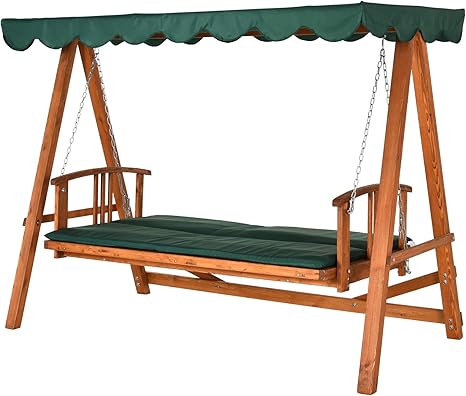 Balancín Silla y Cama de Jardin Terraza Columpio con Respaldo Ajustable