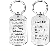 DEGASKEN Granddaughter Keychain - Gifts from Grandma and Grandpa for Christmas