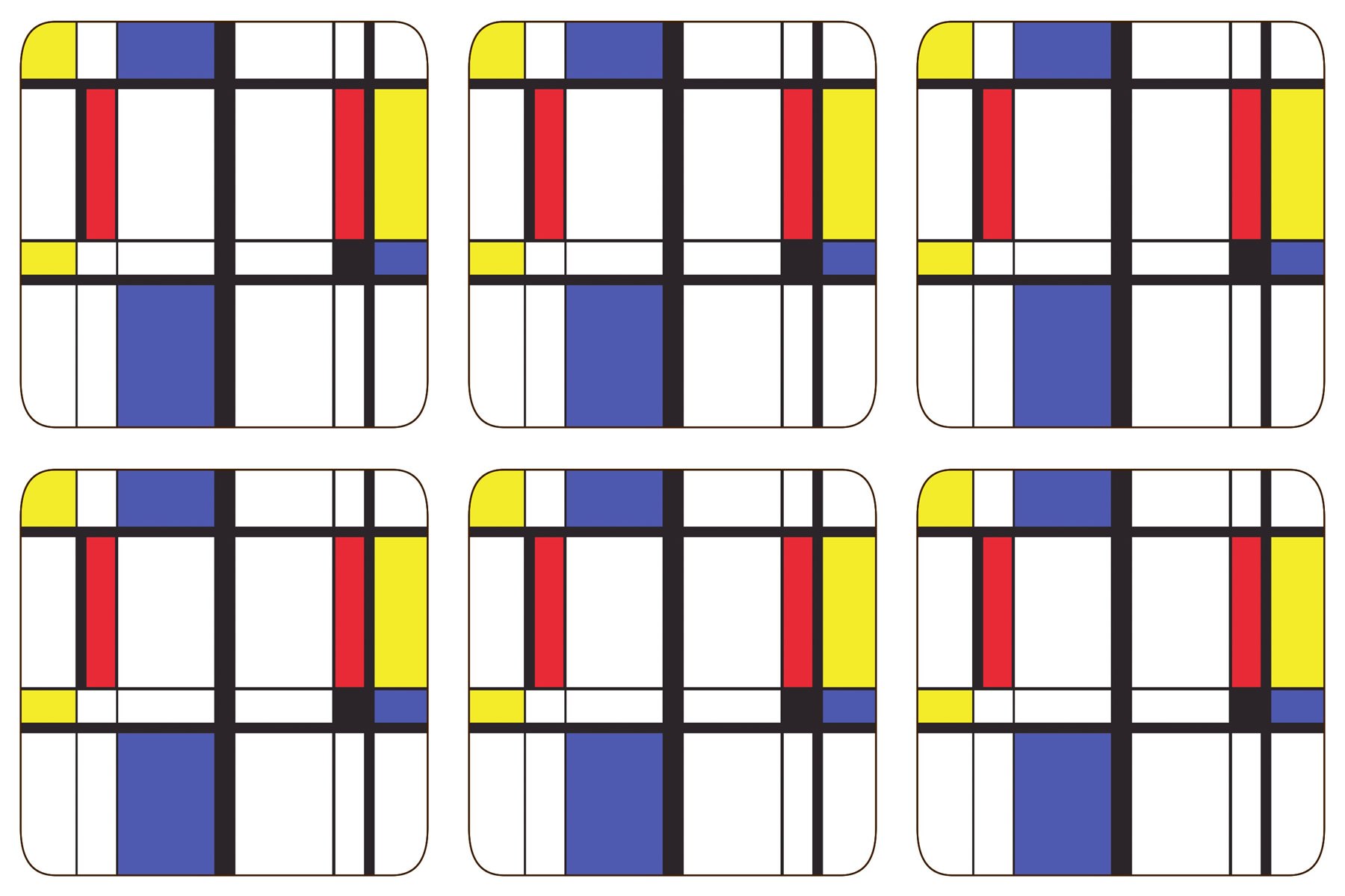 Small Blocks Coasters - Set of 6