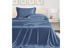 LINENWALAS Twin Flat Sheet Only, Austrian Tencel Lyocel Silk Sheets, Better Than Egyptian Cotton Premium Hotel Quality Soft Cooling Top Bed Sheet for Twin Size Bed (Bahamas Blue, Twin)
