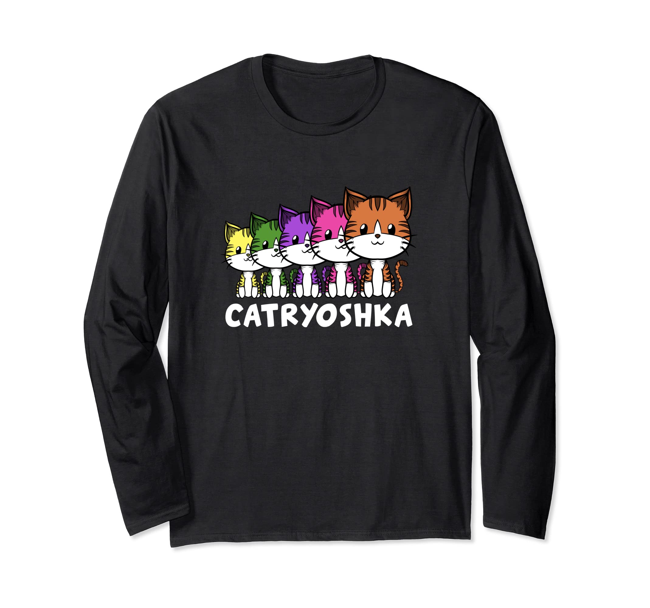 Catryoshka Cute Cats Kitties Matryoshka Russian Doll Russia Long Sleeve T-Shirt