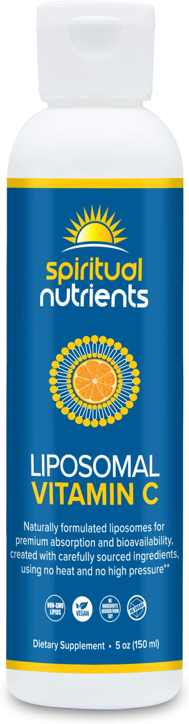 Spiritual Nutrients Liposomal Vitamin C | High Bioavailability Antioxidant & Immune System Support | Non-GMO Sunflower | 5 fl. oz.