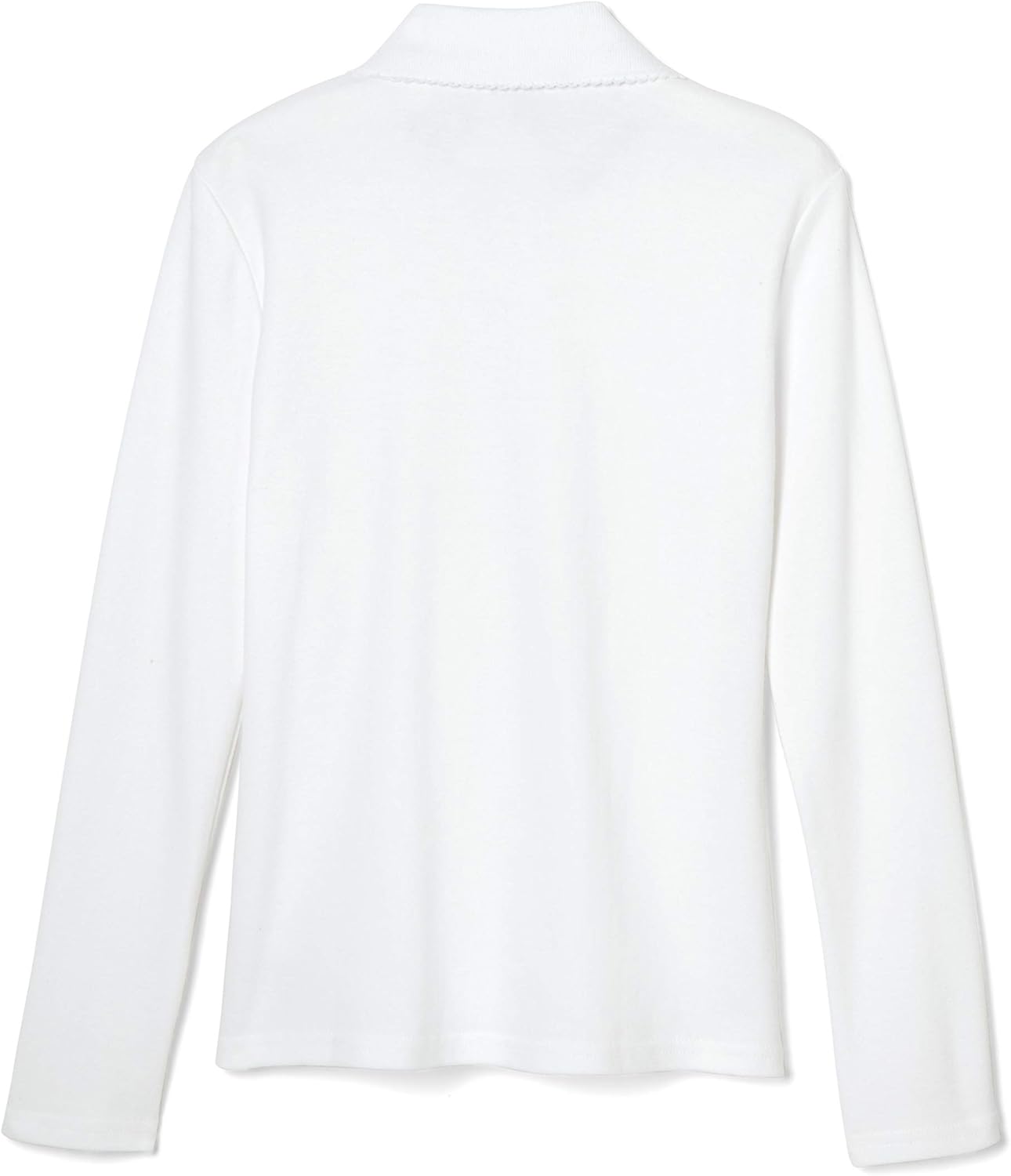 French Toast Girls' Long Sleeve Interlock Polo with Picot Collar: Clothing