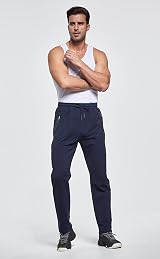 HCSS Mens Joggers Tracksuit Bottoms Navy Size L with Zip Pockets Elastic Waist view 2