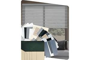 Yoolax Motorized Zebra Blinds Works with Alexa, Motorized Shades with Remote Custom Size, Privacy Electric Zebra Blinds for Windows, Fabric Sample (Multicolor)