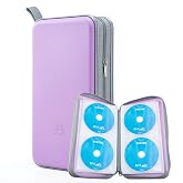 alavisxf xx CD Case, 96 Capacity Hard Plastic Organizer Wallet for Car | CD DVD Holder, Portable Hand Strap, Zipper Closure, Anti-Slip Scratch-Resistant Sleeves, Disc Storage, for Home Office Travel