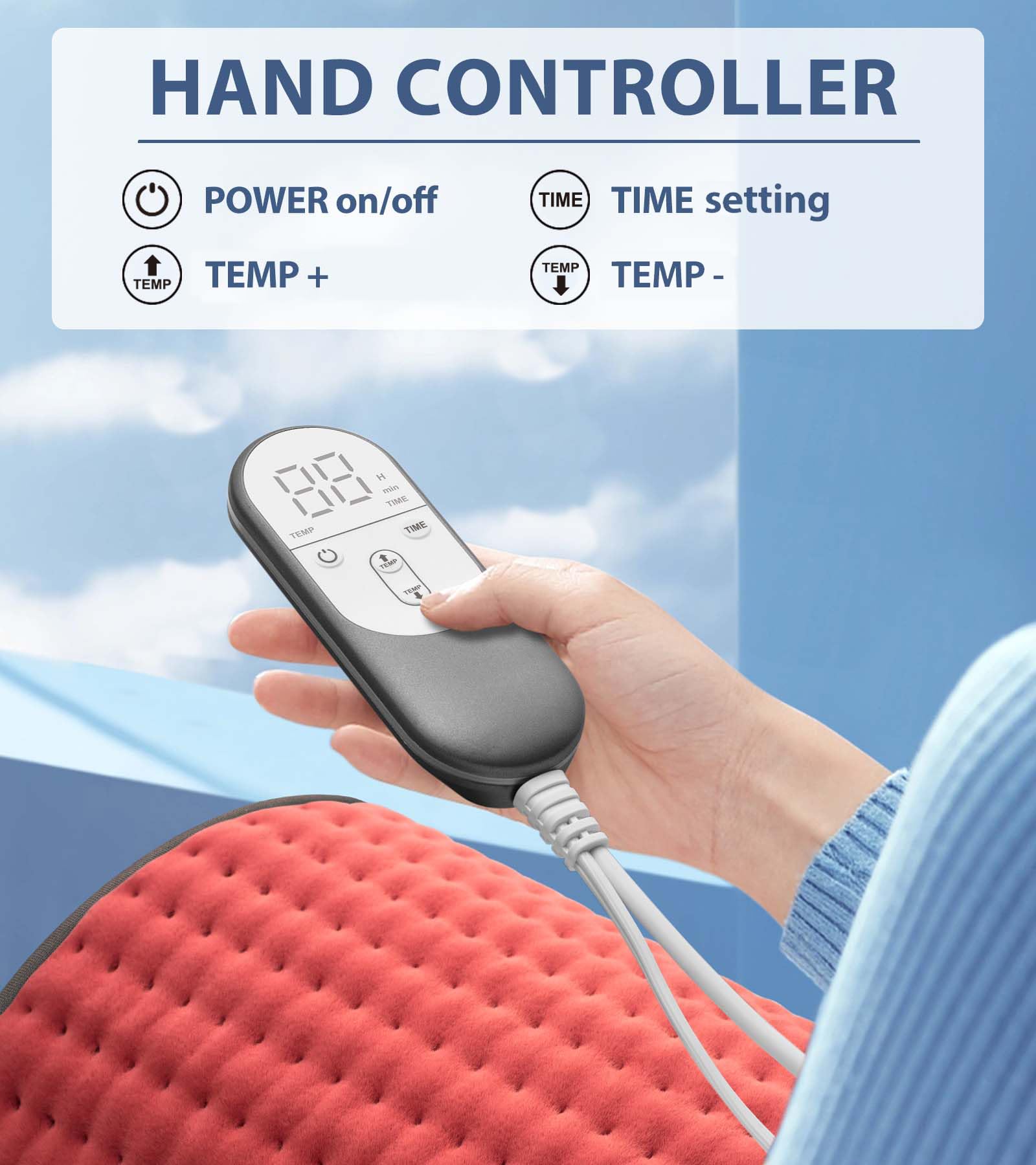 VALGELUIK Heating pad for Back, Neck, Shoulder, Cramps and Leg Pain Relief, Heat Pads Christmas Gifts for Women, Men, Mom, Dad, Auto-Off,Machine Washable,Moist Dry Heat Options,Extra Large 12