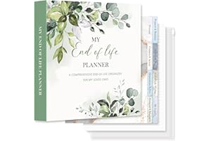 Lanpn End of Life Binder - 8.5x11, Final Wishes & Estate Document Folder with 8 Dividers & 10 Letter Size Binder Pockets, Dea