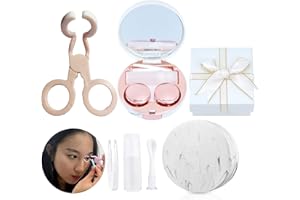 Majreey Contact Lenses Wearing Aids - Hassle-Free Insertion Tool-Leak Proof Tool&Contact Lens Remover Tool for Lenses, Lens Tool Kits Includes Tweezers & Storage Tray (Rose Gold)