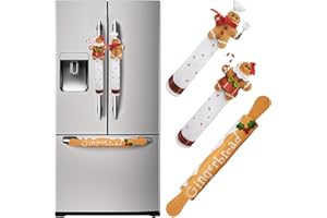 OurWarm Christmas Refrigerator Handle Covers Set of 3, Gingerbread Kitchen Decor Refrigerator Door Handle Cover, Christmas Fridge Handle Covers Gingerbread Decorations Indoor for Home Decor