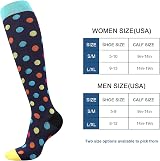 DRESHOW 4 Pairs Compression Socks for Women Men Calf support Athletic view 4