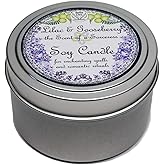 Lilac and Gooseberry Scented Soy Candle Tin | 6 ounces Hand Poured | Clean Burning Soy Wax | Yennefer Scent of a Sorceress by Bella Des Natural Beauty
