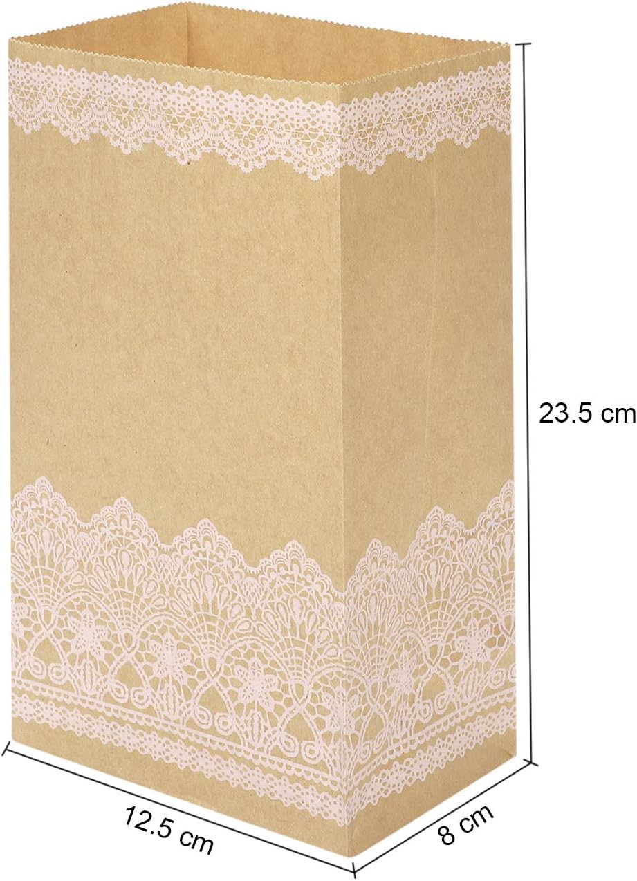 LONTG 20x Small Paper Bag Party Gift Bag Candy Sweet Bag Cookies Bag Treat Bag Goodies Bag Paper Food Bag Bread Fast Food Take Out Takeaway Bag For Bakery Cafe Snacks Popcorn Recycled - Image 4
