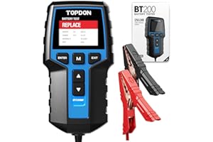 Car Battery Tester 12V 24V Load Tester, TOPDON BT200 100-2000CCA Automotive Alternator Tester Digital Auto Battery Analyzer C