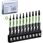 toolant 10pc Triangle Bit Set S2 Steel, 2" Magnetic, 1/4" Hex, TA12&ndash;TA30 | Torsion zone absorbs torque peaks; tamper-proof sizes TA12&ndash;TA30 for toys, appliances, electronics &amp; HVAC repairs