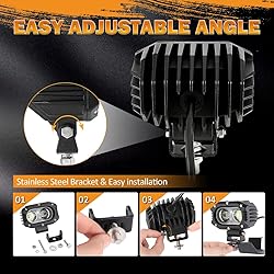 Auxbeam 4 Inch LED Pod, Square Pod Light with 5050