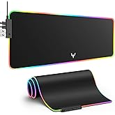 BladeHawks RGB Gaming Mouse Pad with 4Port USB Hub, 14 Lighting Modes, Oversize Anti-Slip Rubber Base, Waterproof Coating Mouse Mat for Desk Laptop Computer, PC Games, Office