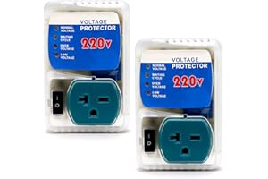 BSEED Surge Protector Outlet for Home Appliances, Power Surge Protector for Refrigerator, TV, Computer and Freezer, Adjustable Voltage Regulator, 220V, 4400W, 2 Pack